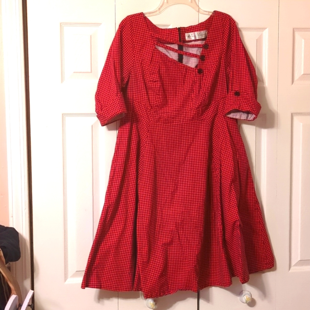 Cherry Velvet Retro Dress XL
